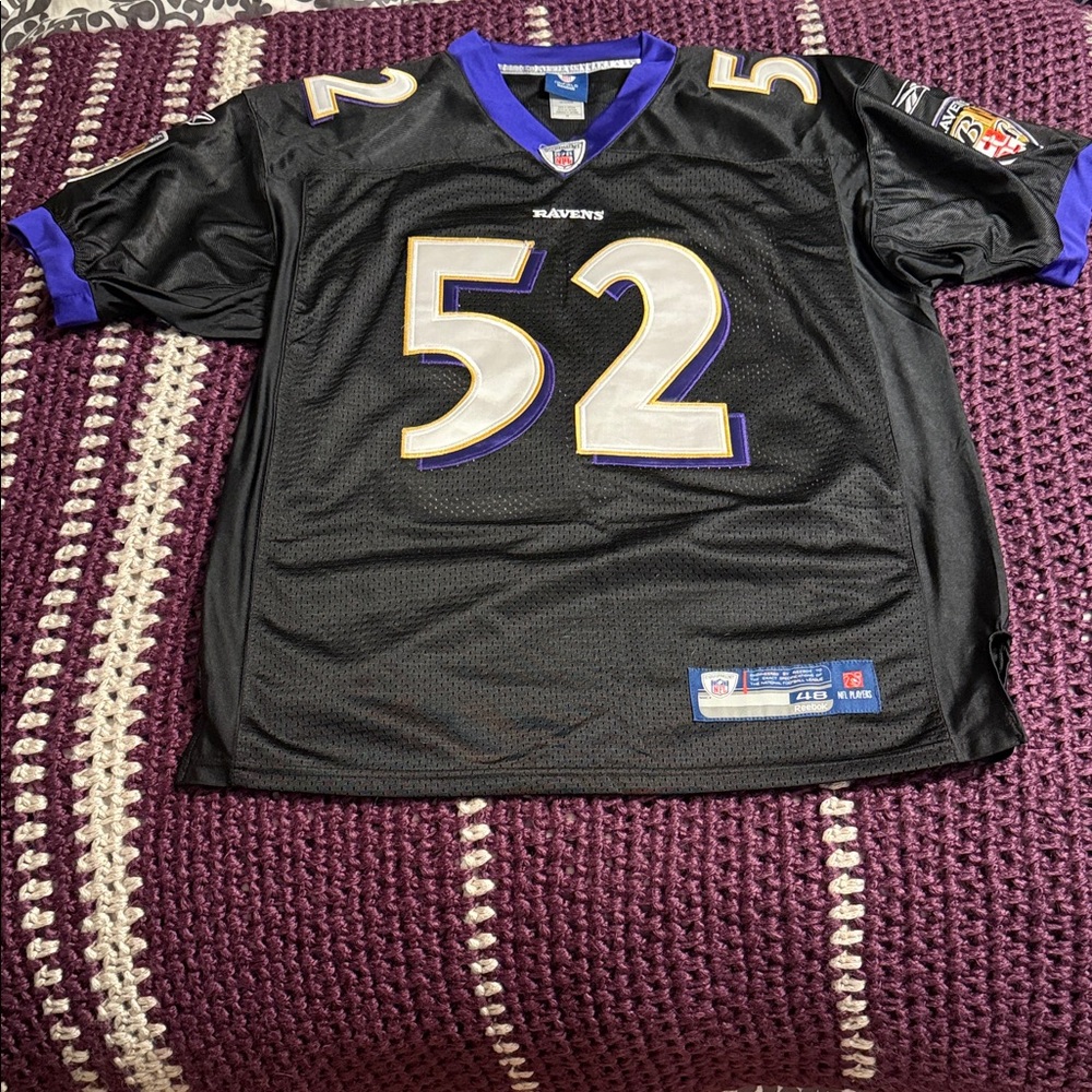 Reebok Alt. Black/Purple Ravens Jersey - Ray Lewis size 48